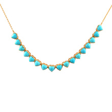 Load image into Gallery viewer, 4.10 CT TURQUOISE HEART SHAPE NECKLACE 14K YELLOW GOLD