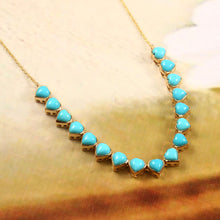 Load image into Gallery viewer, 4.10 CT TURQUOISE HEART SHAPE NECKLACE 14K YELLOW GOLD