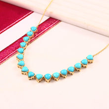 Load image into Gallery viewer, 4.10 CT TURQUOISE HEART SHAPE NECKLACE 14K YELLOW GOLD