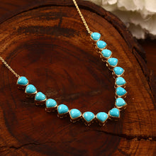 Load image into Gallery viewer, 4.10 CT TURQUOISE HEART SHAPE NECKLACE 14K YELLOW GOLD