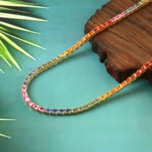 Load image into Gallery viewer, 22.40 CT MULTI SAPPHIRE & 14 K GOLD TENNIS  NECKLACE