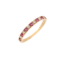 Load image into Gallery viewer, 0.20 CT DIAMOND & 14K YELLOW GOLD WITH RUBY RING