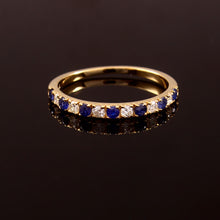 Load image into Gallery viewer, 0.20 CT DIAMOND & 14K YELLOW GOLD WITH SAPPHIRE RING