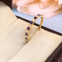 Load image into Gallery viewer, 0.20 CT DIAMOND & 14K YELLOW GOLD WITH SAPPHIRE RING