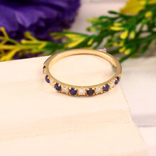 Load image into Gallery viewer, 0.20 CT DIAMOND & 14K YELLOW GOLD WITH SAPPHIRE RING