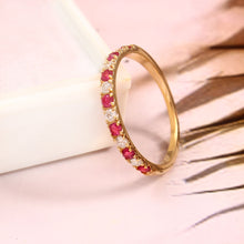 Load image into Gallery viewer, 0.20 CT DIAMOND & 14K YELLOW GOLD WITH RUBY RING