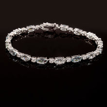 Load image into Gallery viewer, 1.60 CT DIAMOND & 14K WHITE GOLD AQUAMARINE AND DIAMOND BRACELET