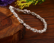 Load image into Gallery viewer, 1.60 CT DIAMOND & 14K WHITE GOLD AQUAMARINE AND DIAMOND BRACELET