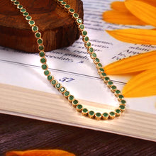 Load image into Gallery viewer, 14 CT EMERALD & 14K YELLOW GOLD NECKLACE