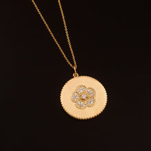 Load image into Gallery viewer, 0.30 CT DIAMOND & 14K YELLOW GOLD MATTE PENDANT WITH CHAIN