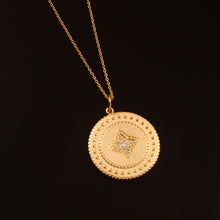 Load image into Gallery viewer, 0.15 CT DIAMOND & 14K YELLOW GOLD MATT PENDENT WITH CHAIN
