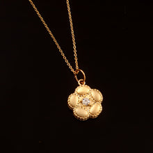 Load image into Gallery viewer, 0.10 CT DIAMOND & 14K YELLOW GOLD MATT PENDANT WITH CHAIN