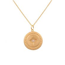 Load image into Gallery viewer, 0.15 CT DIAMOND & 14K YELLOW GOLD MATT PENDENT WITH CHAIN