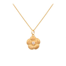 Load image into Gallery viewer, 0.10 CT DIAMOND & 14K YELLOW GOLD MATT PENDANT WITH CHAIN