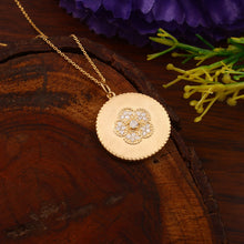 Load image into Gallery viewer, 0.30 CT DIAMOND & 14K YELLOW GOLD MATTE PENDANT WITH CHAIN