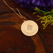 Load image into Gallery viewer, 0.15 CT DIAMOND & 14K YELLOW GOLD MATT PENDENT WITH CHAIN