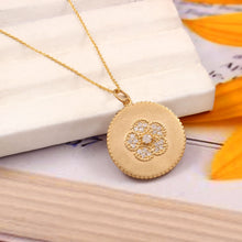 Load image into Gallery viewer, 0.30 CT DIAMOND & 14K YELLOW GOLD MATTE PENDANT WITH CHAIN
