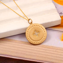 Load image into Gallery viewer, 0.15 CT DIAMOND & 14K YELLOW GOLD MATT PENDENT WITH CHAIN