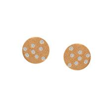 Load image into Gallery viewer, 0.15 CT DIAMOND & 14K YELLOW GOLD MATT FINISHED STUD EARRINGS