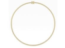 Load image into Gallery viewer, 13.60Ct Bezelset Em. Cut Diamond Full tennis necklace 18K Yellow Gold

