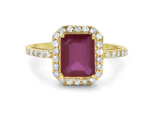 Load image into Gallery viewer, 0.40Ct Diamond 2.70Ct Ruby Ring 14K Gold