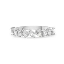 Load image into Gallery viewer, 0.76Crt Multi-Shaped Diamond Half Eternity Ring in 18k Yellow & White Gold