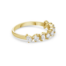 Load image into Gallery viewer, 0.76Crt Multi-Shaped Diamond Half Eternity Ring in 18k Yellow & White Gold