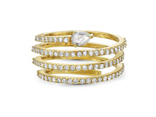 Load image into Gallery viewer, 0.85Ct Diamond Snake Ring 14K Yellow Gold