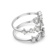 Load image into Gallery viewer, Diamond Spiral Ring 18k Yellow and White Gold
