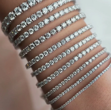 Load image into Gallery viewer, 2.0 Ct. Tw. Lab Diamond Thin Tennis Bracelet 14k White Gold 7"