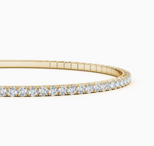 Load image into Gallery viewer, 4 Ct LAB Diamond All Around flexible bangle bracelet 14K White Gold 7"