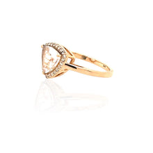 Load image into Gallery viewer, Triangle Shaped Morganite & Diamond Ring 14k Rose Gold