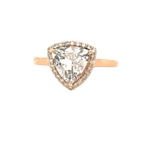 Load image into Gallery viewer, Triangle Shaped Morganite &amp; Diamond Ring 14k Rose Gold
