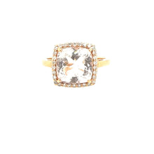 Load image into Gallery viewer, Square Cushion Cut Morganite &amp; Diamond Ring 14k Rose Gold
