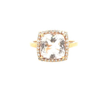 Load image into Gallery viewer, Square Cushion Cut Morganite & Diamond Ring 14k Rose Gold