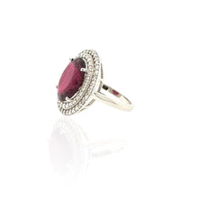 Load image into Gallery viewer, Diamond Rubellite Cocktail Ring 14k White Gold