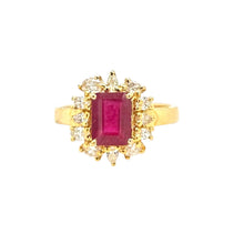 Load image into Gallery viewer, Stunning Natural Ruby &amp; Diamond Ring 14k Yellow Gold
