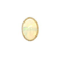 Load image into Gallery viewer, Opal & Diamond Cocktail Ring 14k Yellow Gold