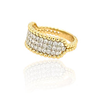 Load image into Gallery viewer, Three Row Diamond Ring 14k Yellow Gold