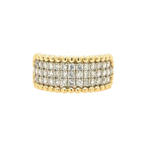 Load image into Gallery viewer, Three Row Diamond Ring 14k Yellow Gold