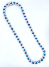 Load image into Gallery viewer, 19Ct Blue Sapphire & 7.56Ct Diamond 14Kt White Gold Necklace