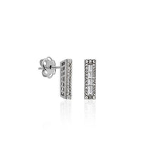 Load image into Gallery viewer, 0.08crt Diamond Bar 14k Gold Earring
