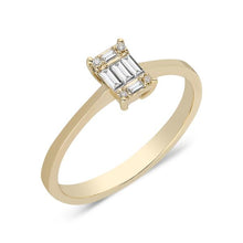 Load image into Gallery viewer, 0.07crt Emerald-cut Diamond 14k Gold Ring
