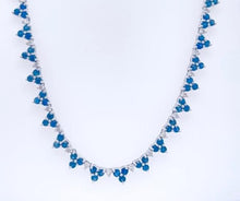 Load image into Gallery viewer, 7.20Ct Sapphire & 0.84Ct Diamond 14Kt white Gold Necklace