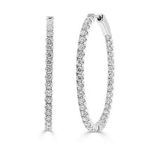 Load image into Gallery viewer, 1.00Ct Diamond Oval Hoop 14K Gold Earring(1&quot;)
