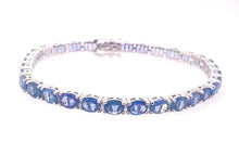 Load image into Gallery viewer, 14Ct Sapphire 14K White Gold Tennis Bracelet