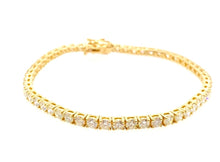 Load image into Gallery viewer, 10.1Ct Diamond 14K Tennis Yellow Gold Bracelet