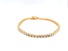 Load image into Gallery viewer, 10.1Ct Diamond 14K Tennis Yellow Gold Bracelet