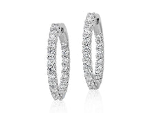 Load image into Gallery viewer, 1.55Ct Diamond 14K Gold Round Hoop Earring 0.75&quot;
