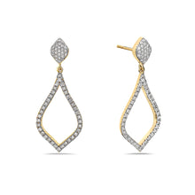 Load image into Gallery viewer, 0.8Ct Diamond 18K Yellow Open Teardrop Yellow Gold Earring